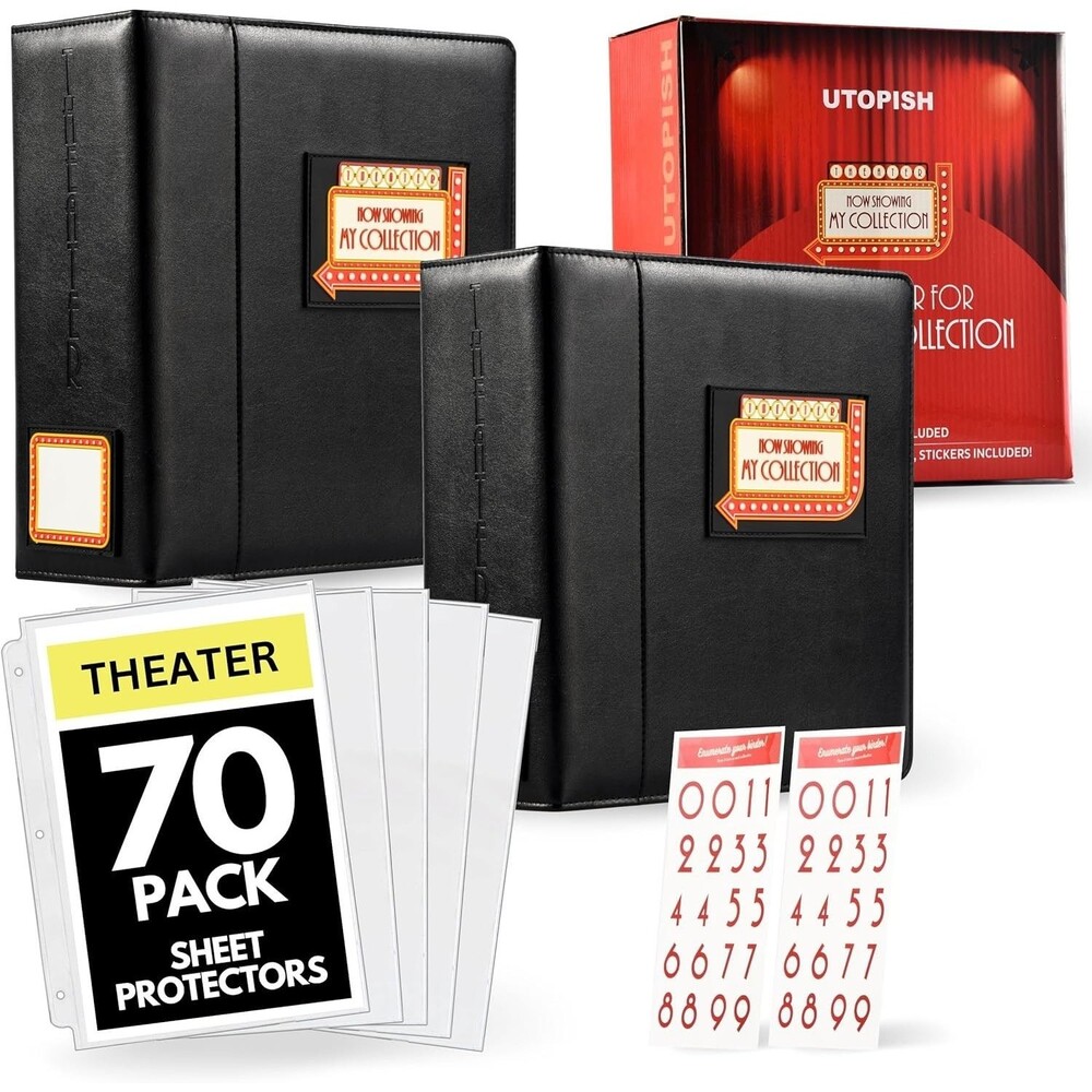 2 Pack Show-Bill Binder with 70 Sleeves – Large 4” Theater Program Holders